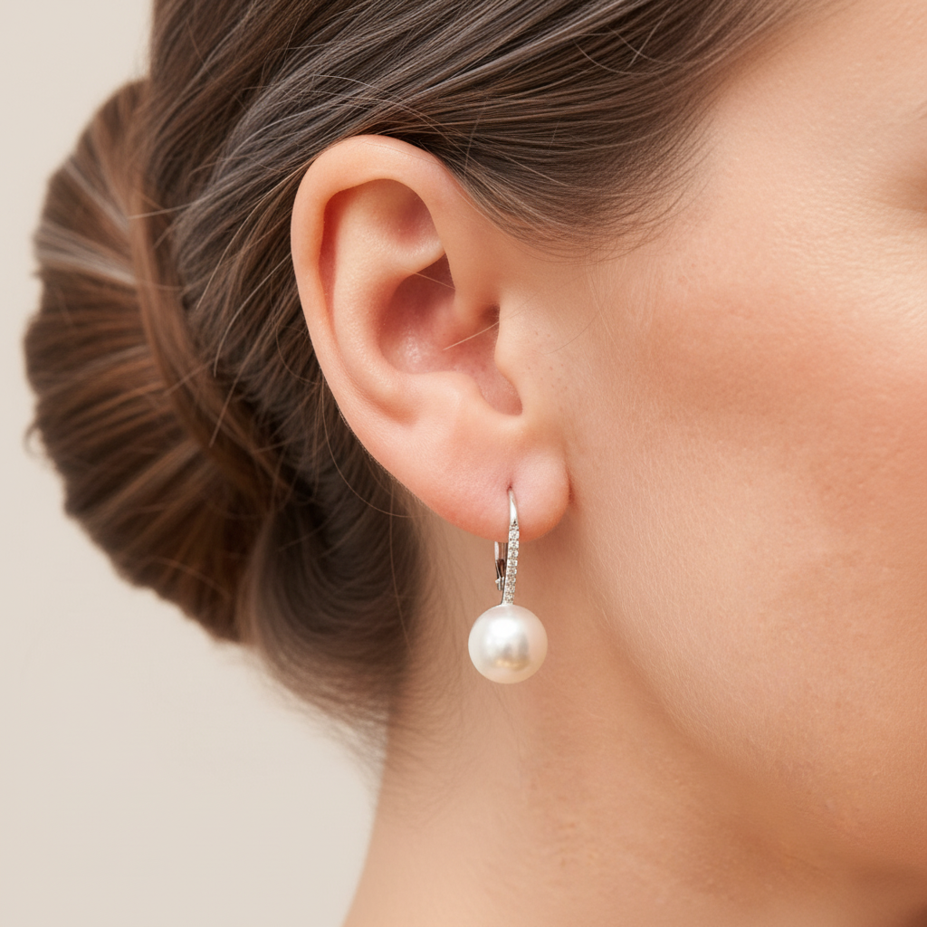 Zirkoniaperlen Ohrringe Ohrringe Sterlingsilber