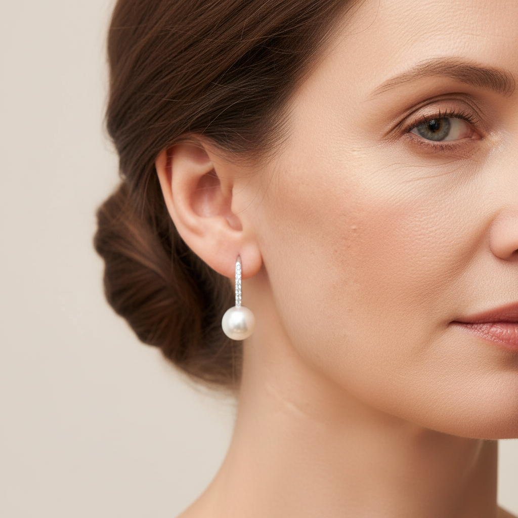 Zirkoniaperlen Ohrringe Ohrringe Sterlingsilber