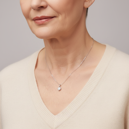 Zirkon-Herz Halskette Halsketten Sterlingsilber