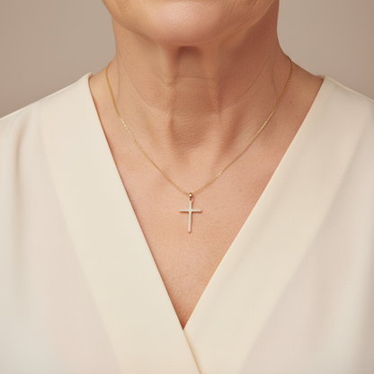 Gold Kreuz Halskette Halsketten Sterlingsilber