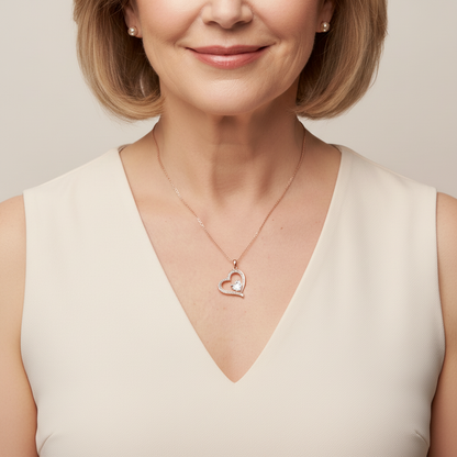 Rosé Herz Halskette Halsketten Sterlingsilber