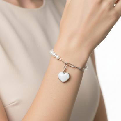 Léa Pearl Heart Armband Czarina