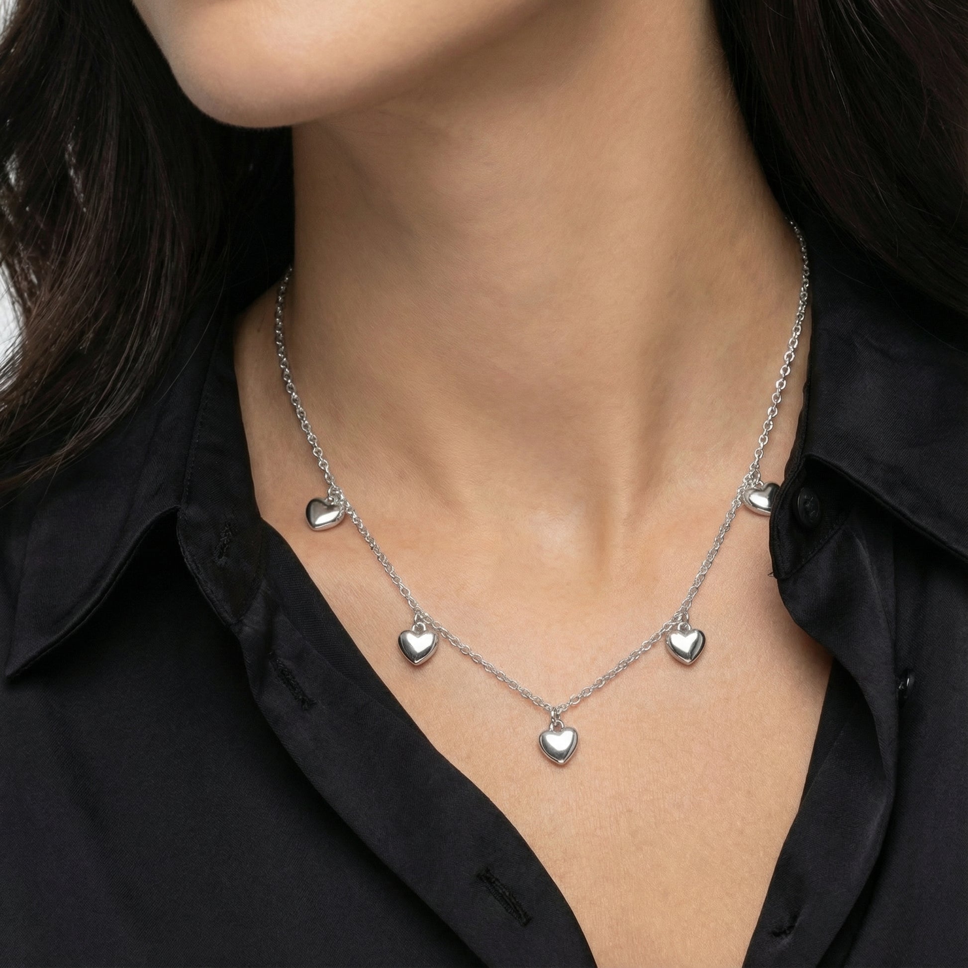 Amora Herz Halskette Halsketten Sterlingsilber