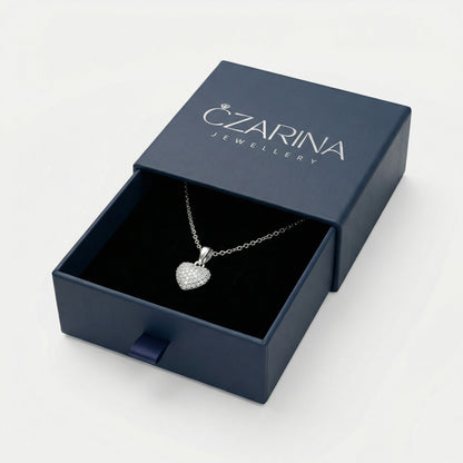 Zirkon-Herz Halskette Halsketten Sterlingsilber