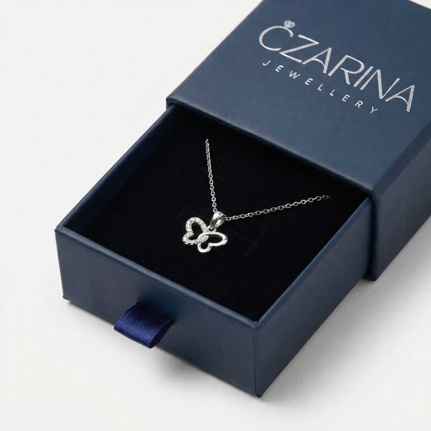 Herz-Schmetterling Halskette Halsketten Sterlingsilber