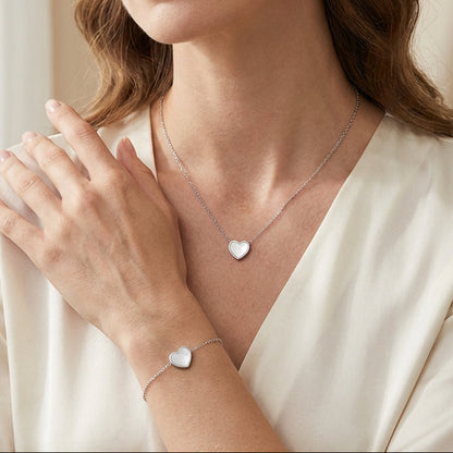 Herzschmuck Set Halsketten Wasserfest