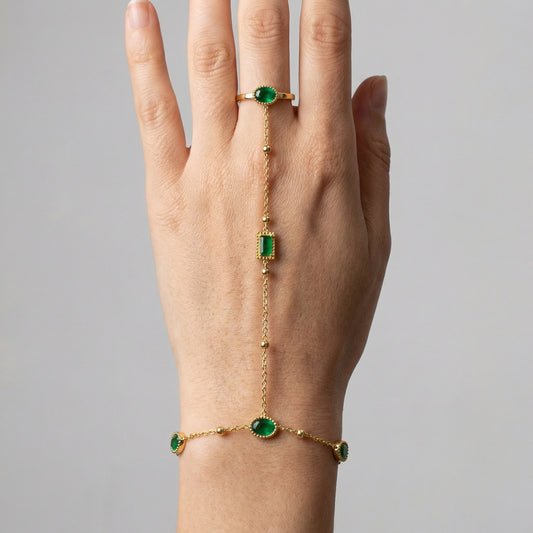 Handkettchen mit Ring Wasserfest Grün 17 cm