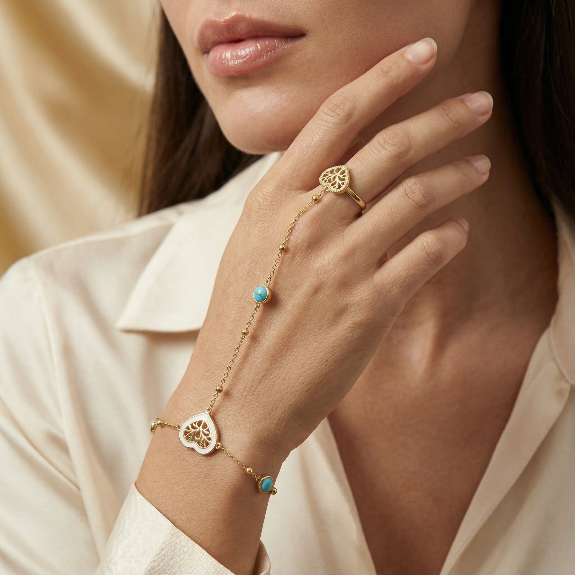 Handkettchen mit Ring Armband Wasserfest