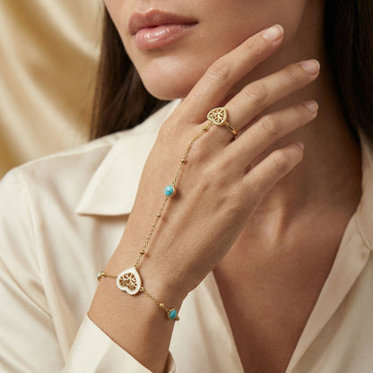 Handkettchen mit Ring Armband Wasserfest