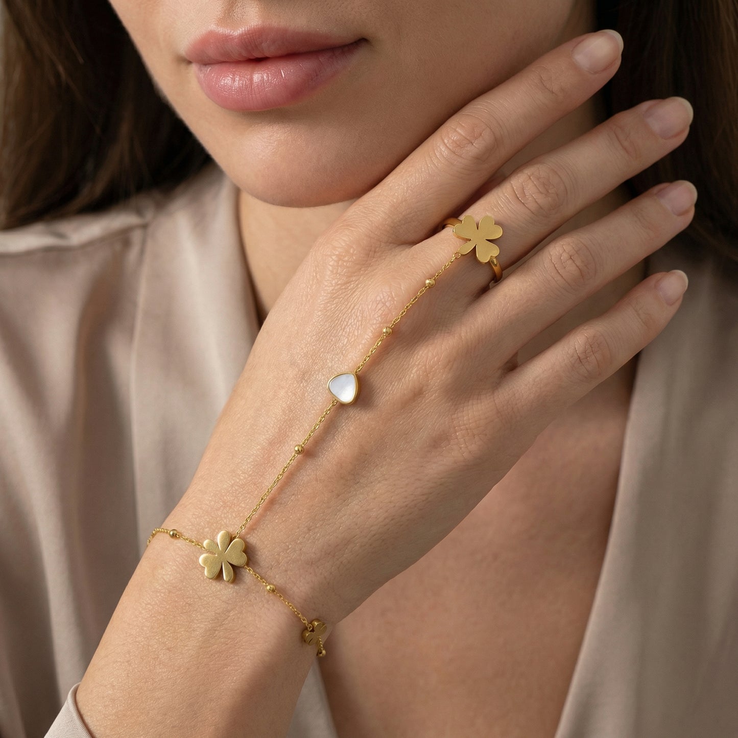 Handkettchen mit Ring Armband Wasserfest