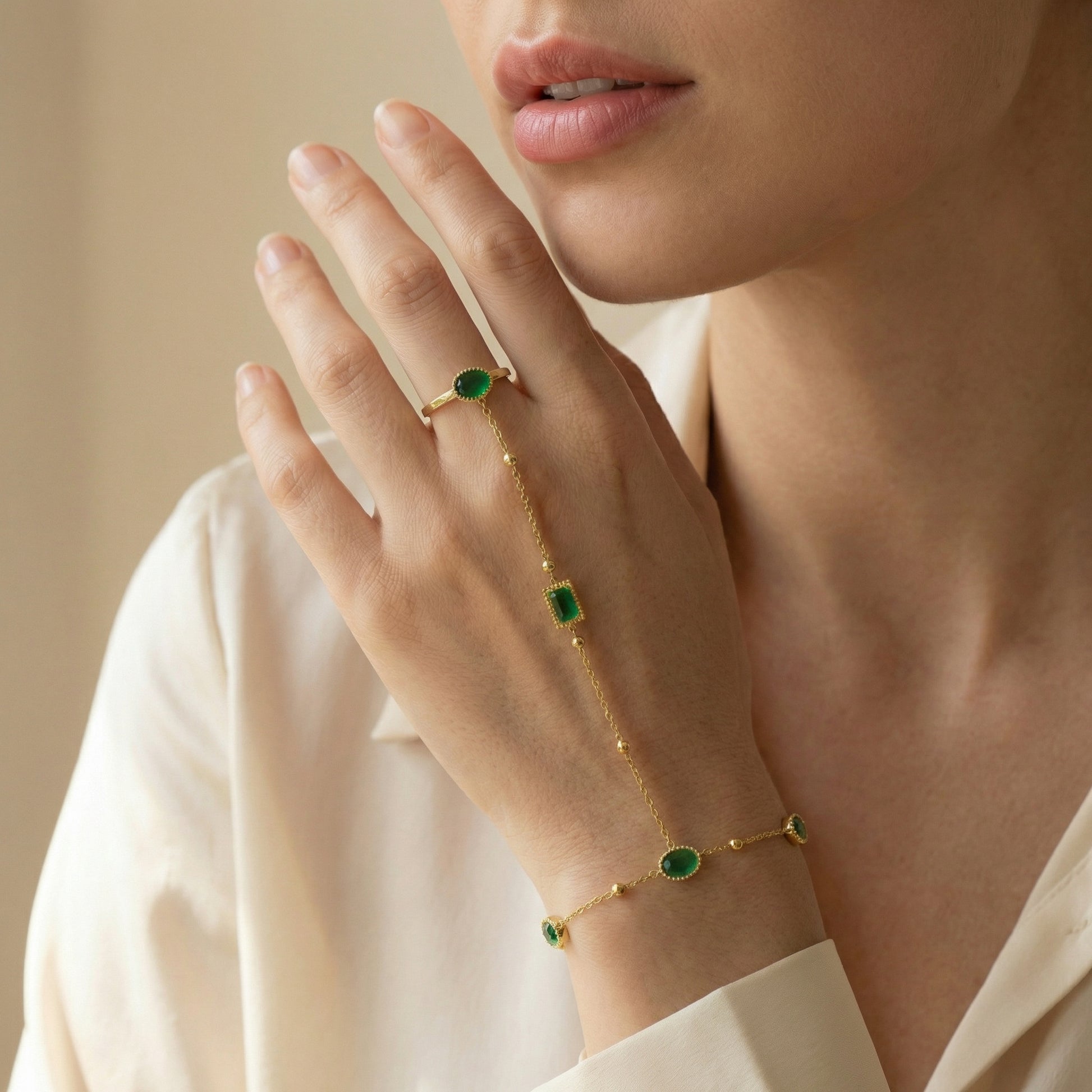 Handkettchen mit Ring Armband Wasserfest