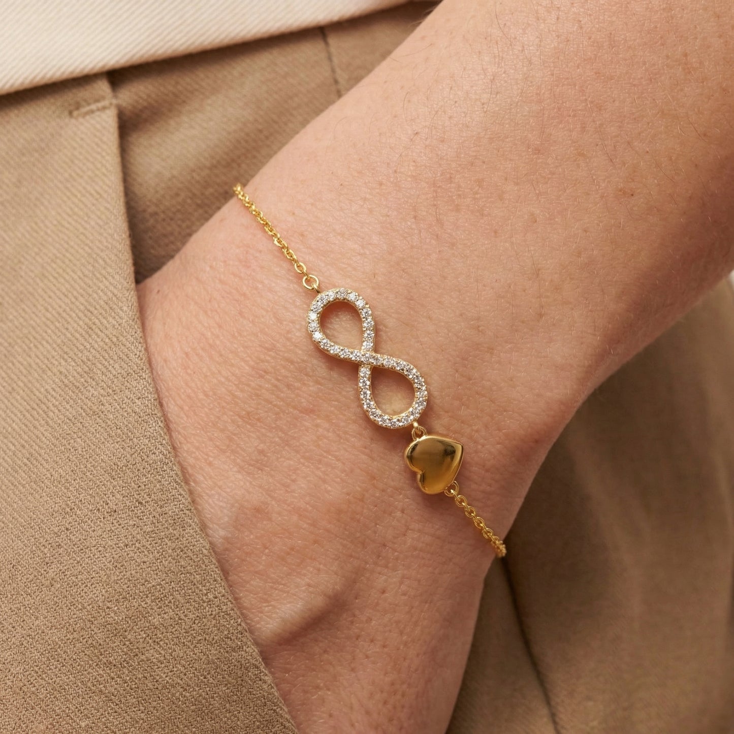 Unendlich Gold Armband Armband Sterlingsilber