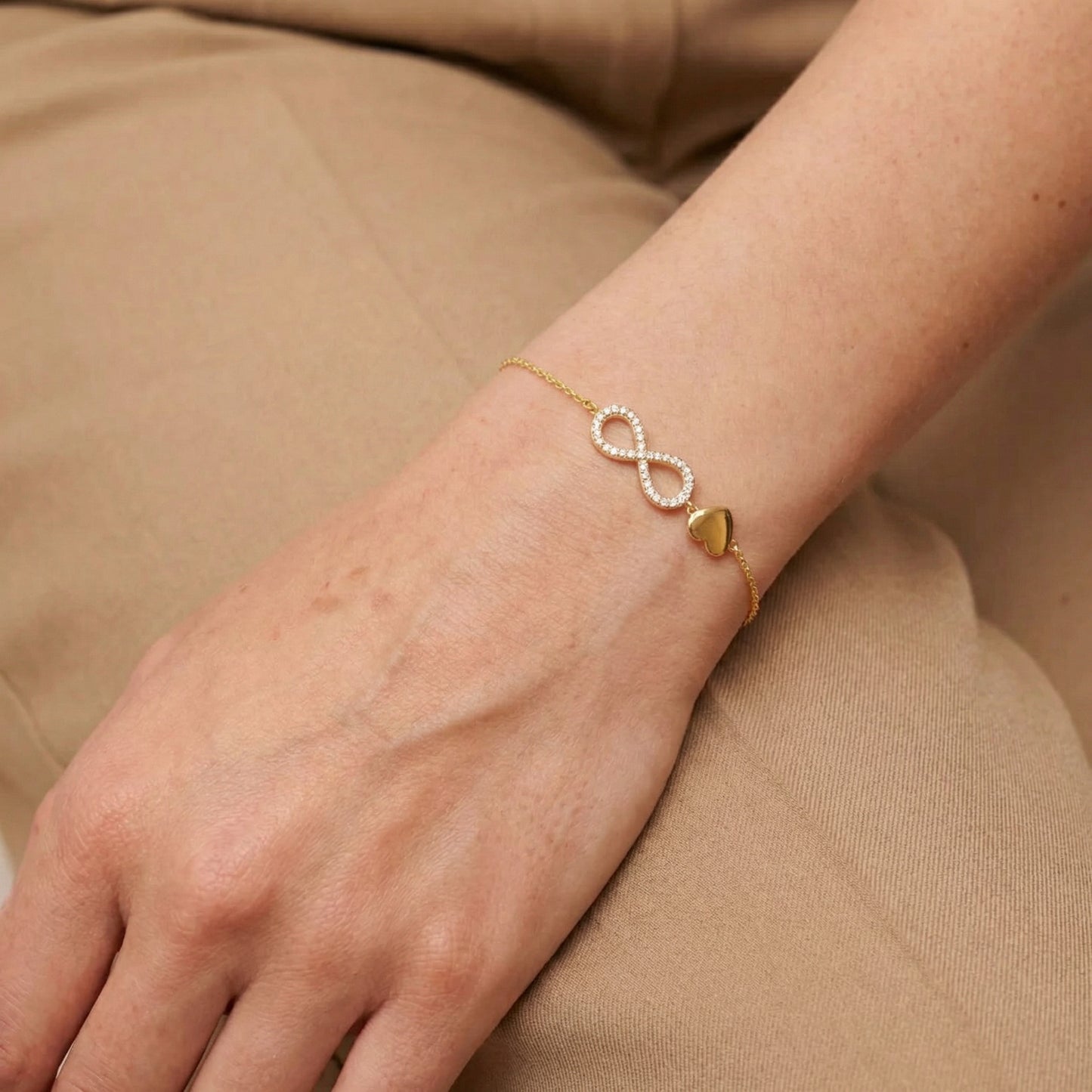 Unendlich Gold Armband Armband Sterlingsilber