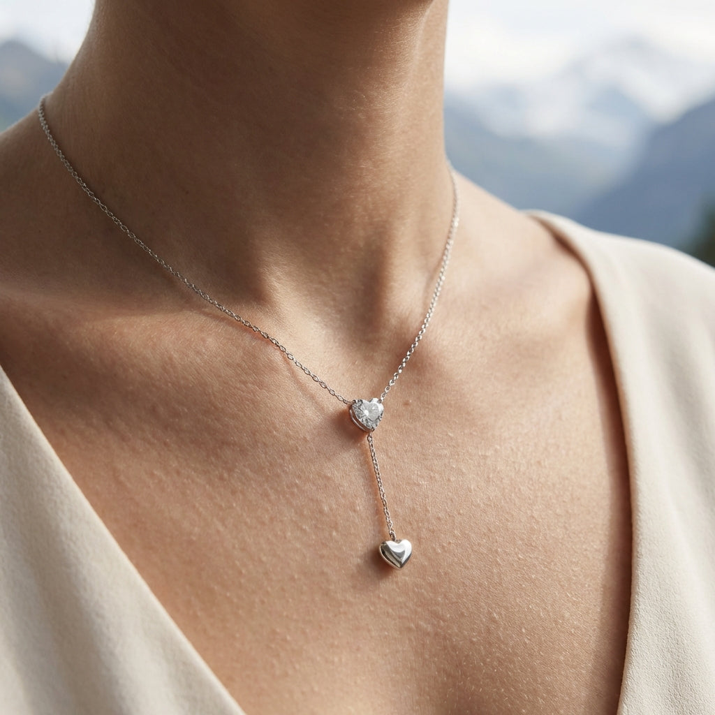 Herz Y-Halskette Wasserfest