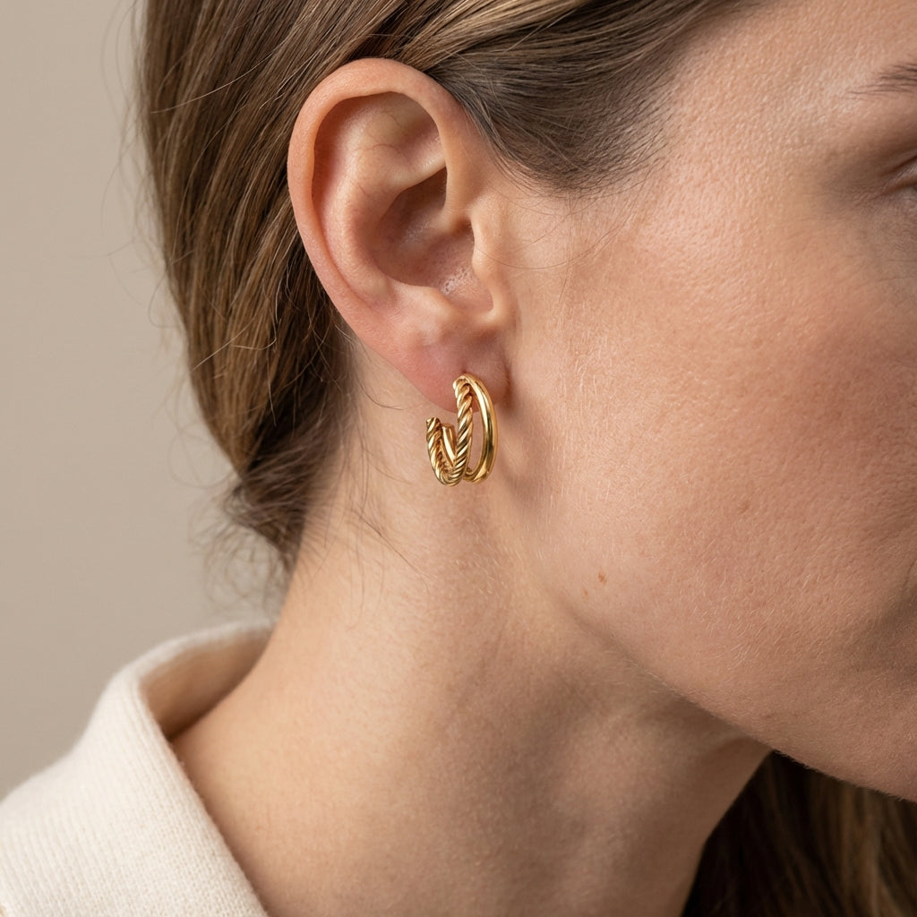 Twist & Shine Hoops Ohrringe Wasserfest