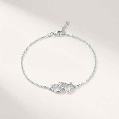 Twin Hearts Armband Armband Sterlingsilber