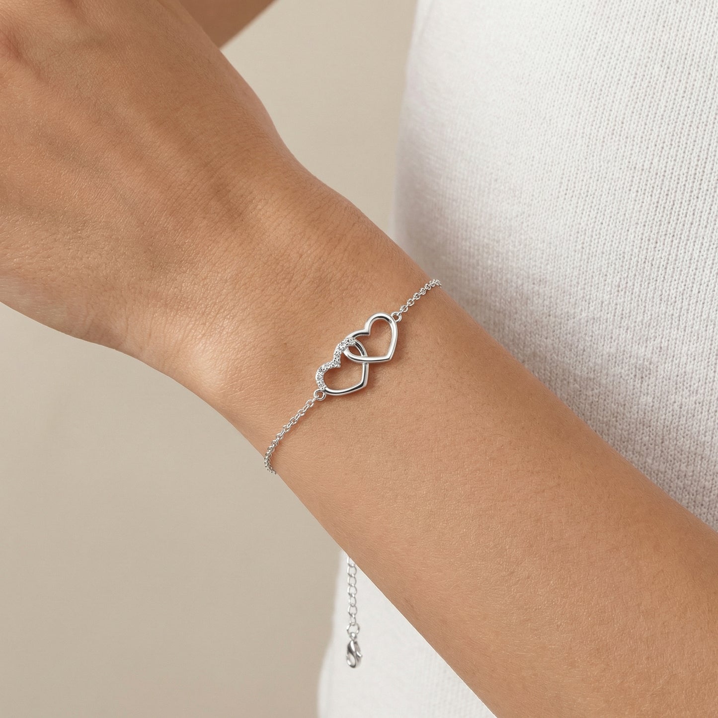 Twin Hearts Armband Armband Sterlingsilber
