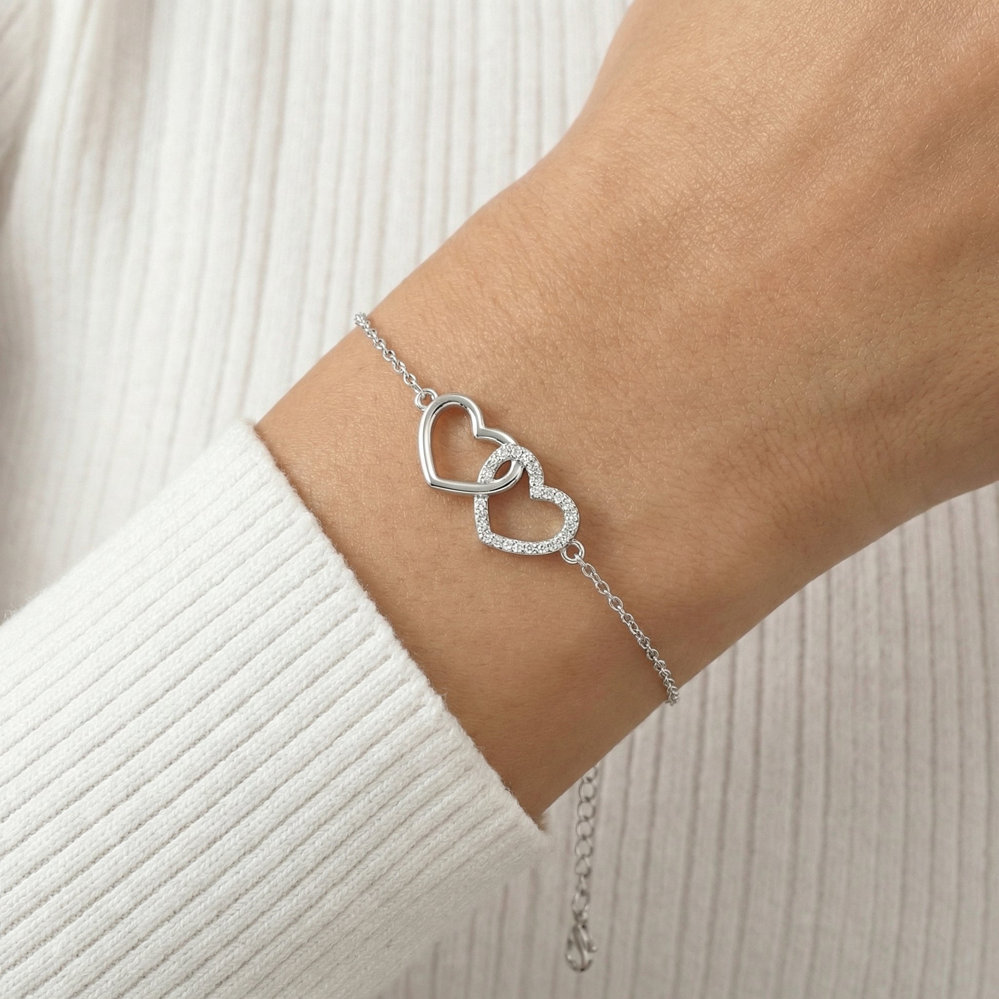 Twin Hearts Armband Armband Sterlingsilber