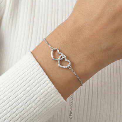 Twin Hearts Armband Armband Sterlingsilber