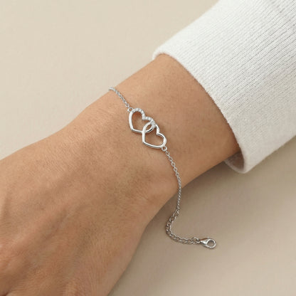 Twin Hearts Armband Armband Sterlingsilber