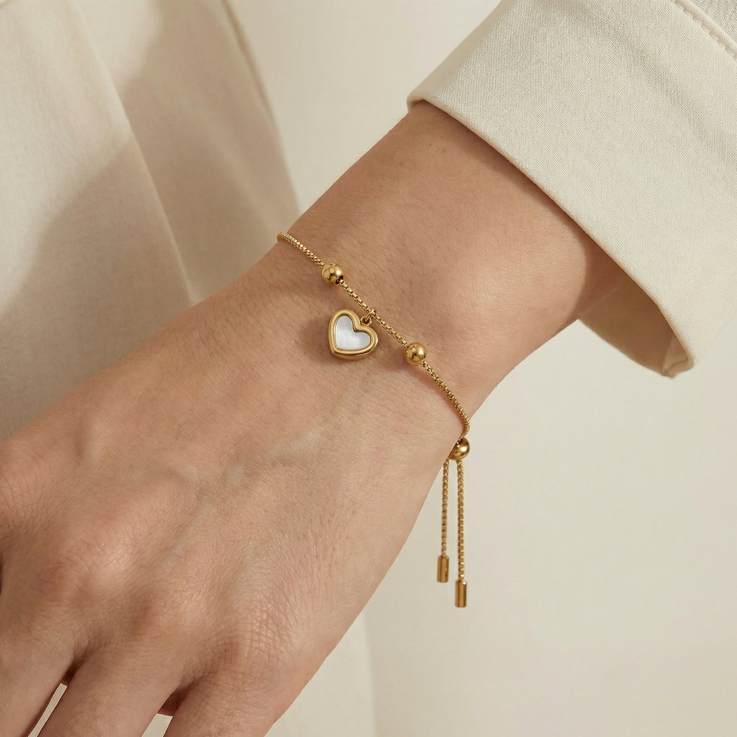 Verstellbares Herz Armband Armband Wasserfest
