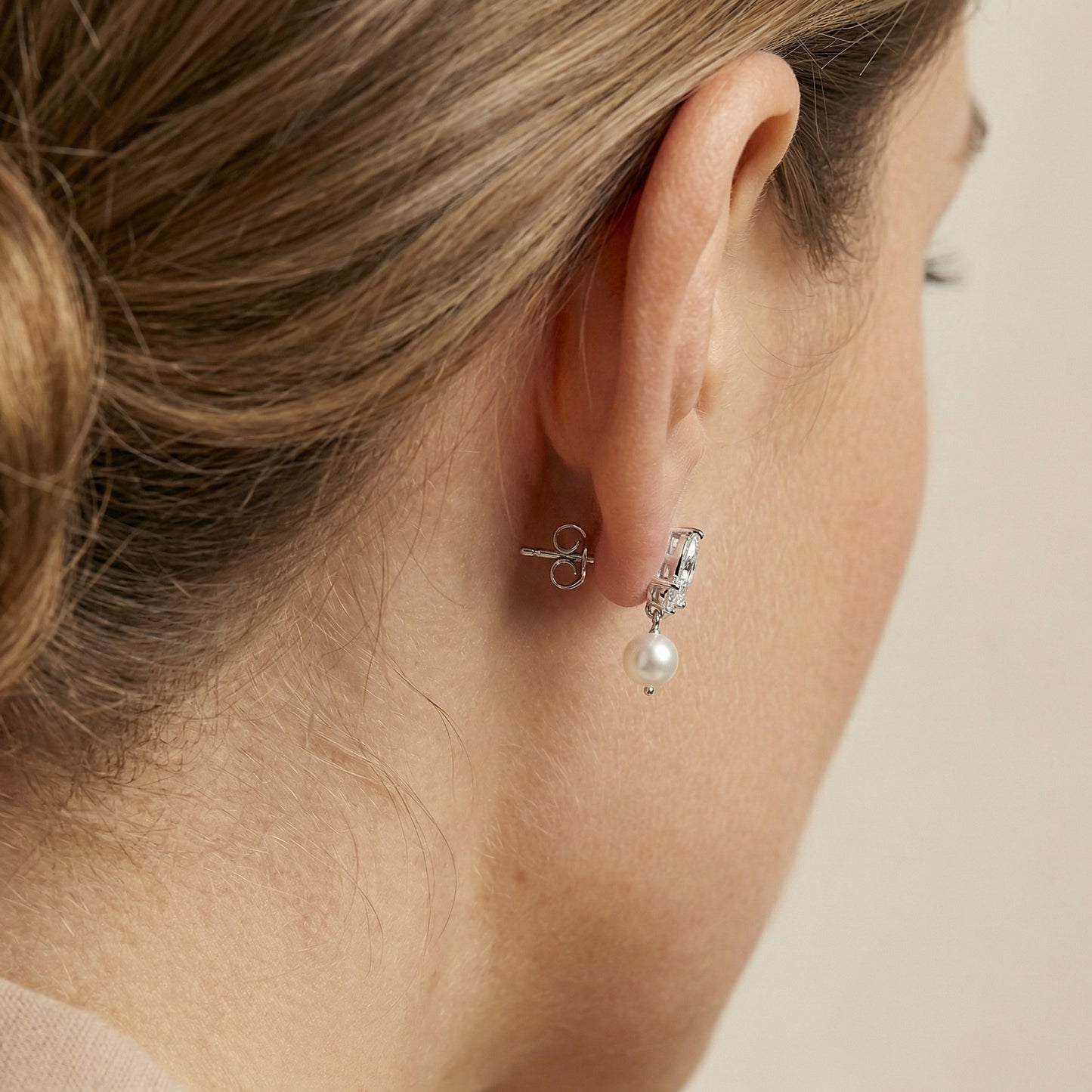 Zirkonia Tropfen Perlenohrringe Ohrringe Sterlingsilber