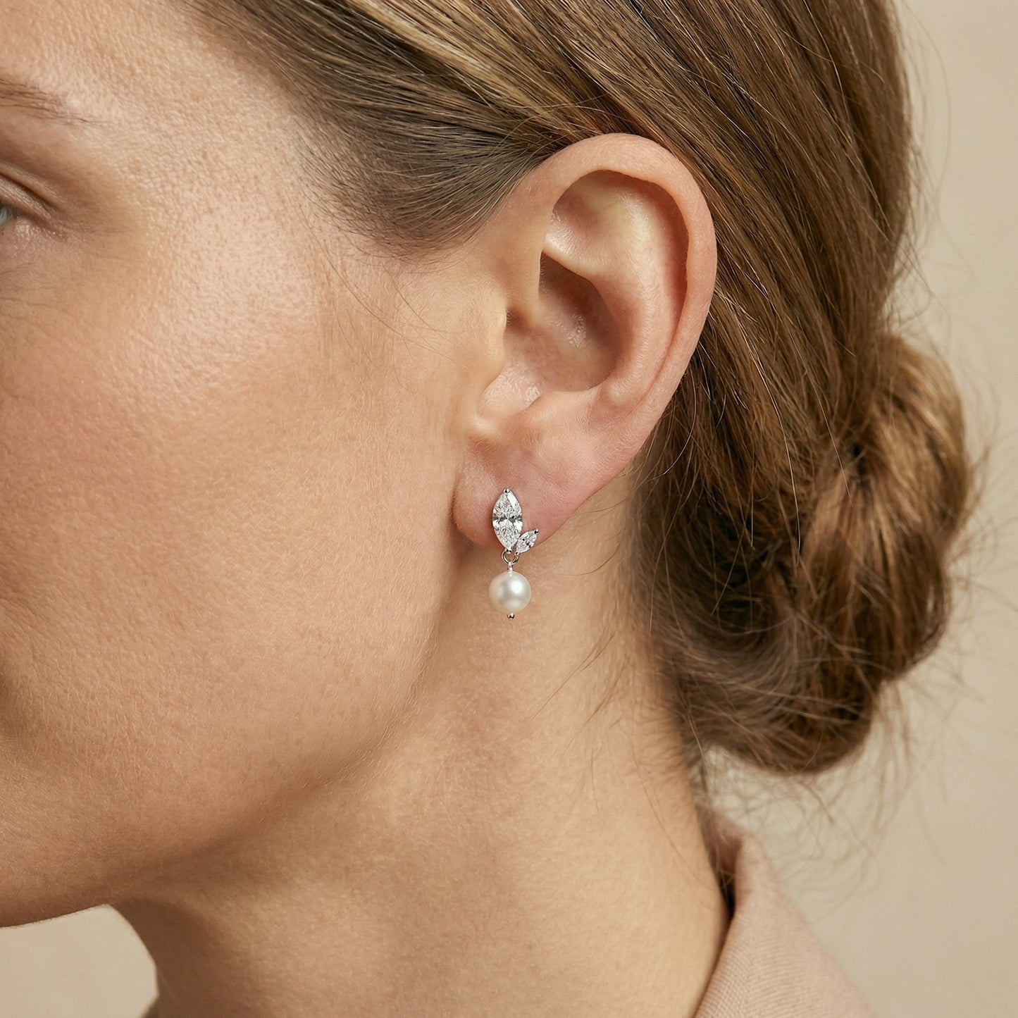 Zirkonia Tropfen Perlenohrringe Ohrringe Sterlingsilber