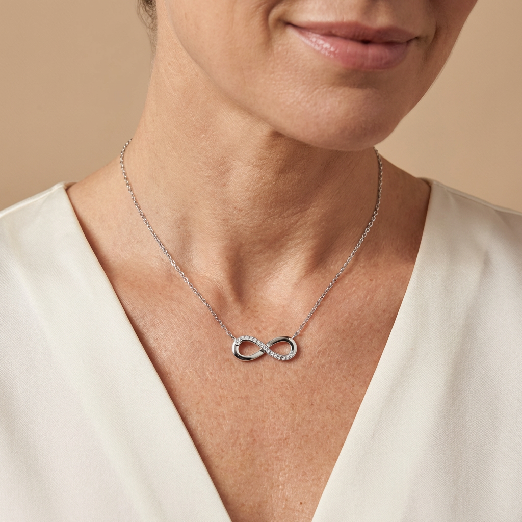 Minimalistische Infinity Halskette Wasserfest