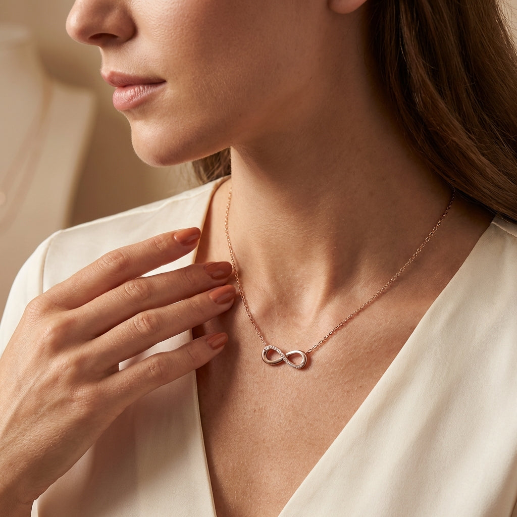Minimalistische Infinity Halskette Wasserfest