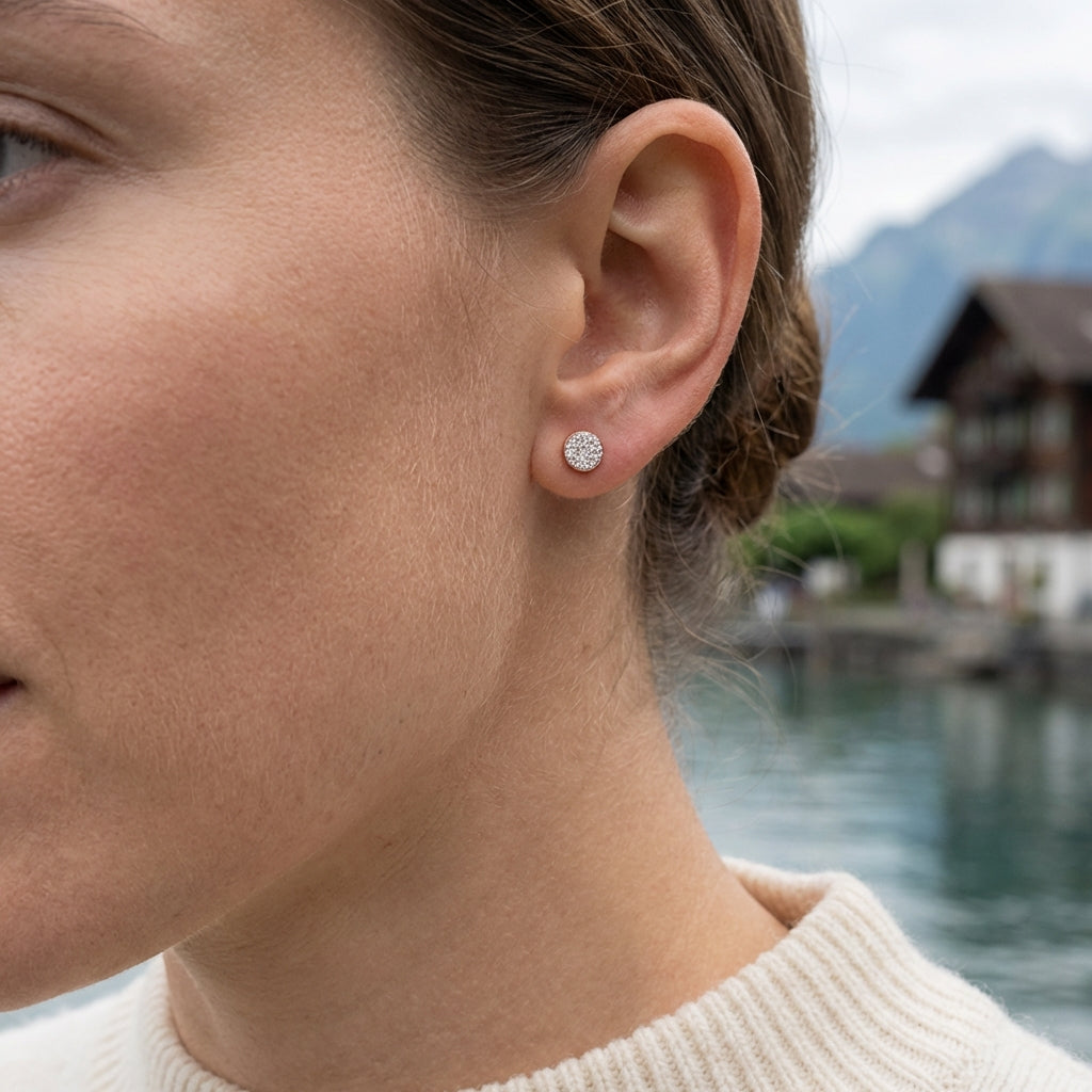 Minimalistische Roségold Ohrstecker Ohrringe Wasserfest