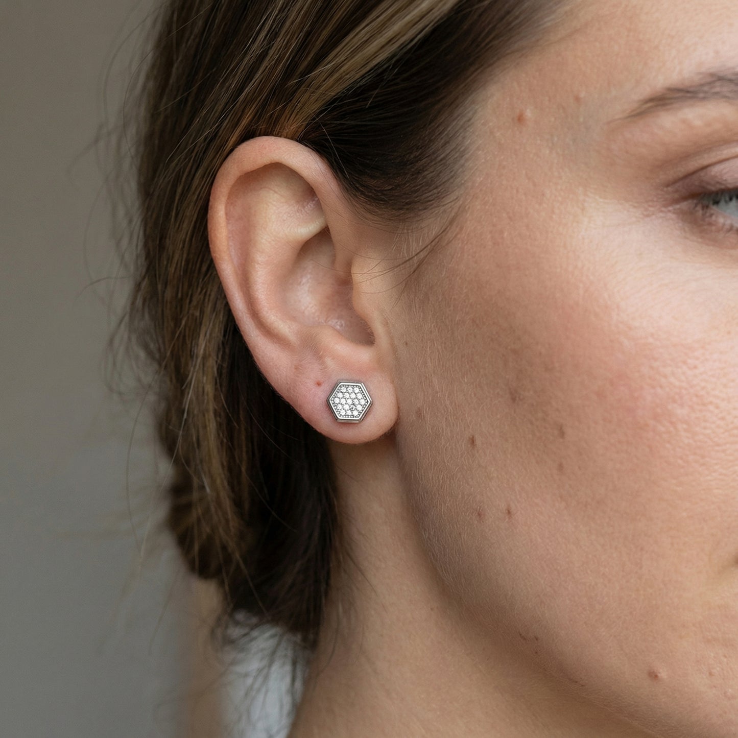 Minimalistische Hexagon Ohrstecker Ohrringe Wasserfest