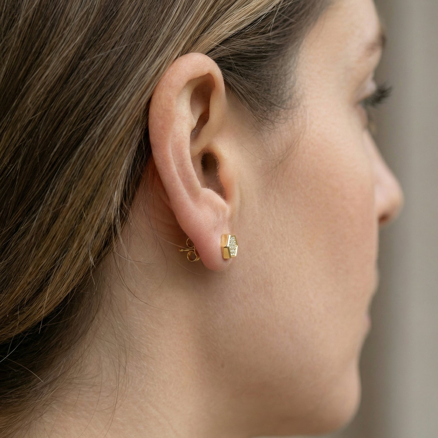 Minimalistische Hexagon Ohrstecker Ohrringe Wasserfest