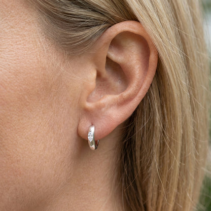 Glow Zirkon Creolen Ohrringe Sterlingsilber