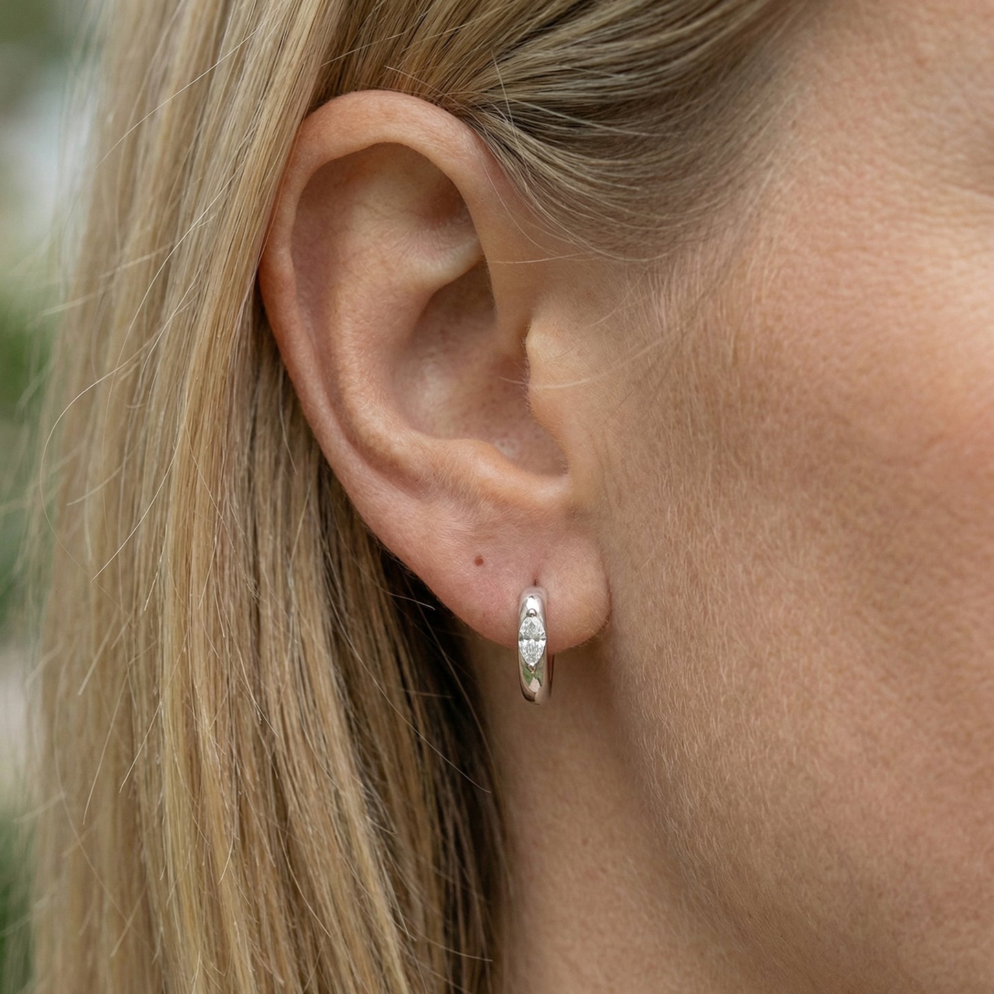 Glow Zirkon Creolen Ohrringe Sterlingsilber