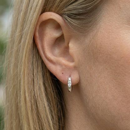 Glow Zirkon Creolen Ohrringe Sterlingsilber