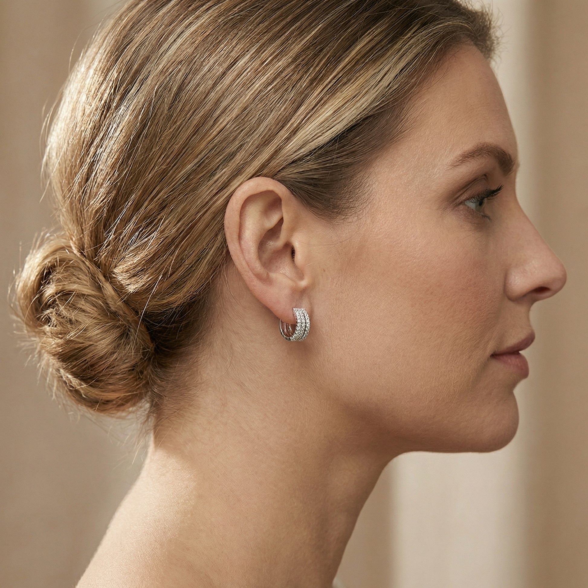 Luna Pavé Creolen Ohrringe Sterlingsilber