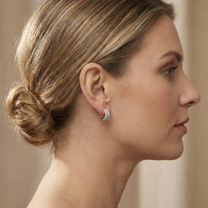 Luna Pavé Creolen Ohrringe Sterlingsilber