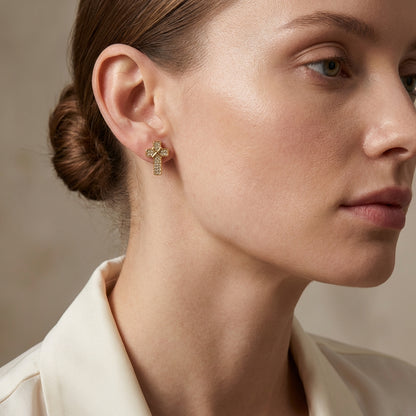 Pavé Kreuz Ohrringe Ohrringe Wasserfest