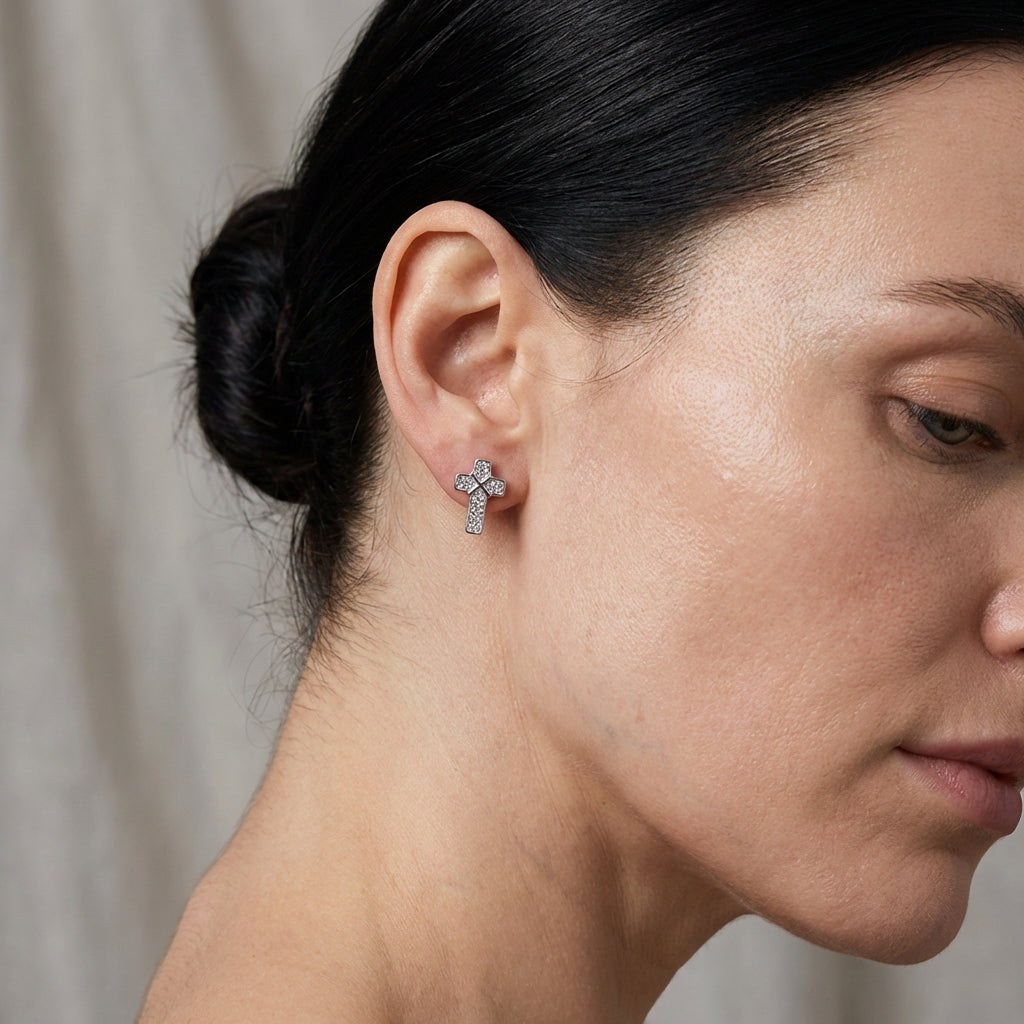 Pavé Kreuz Ohrringe Ohrringe Wasserfest
