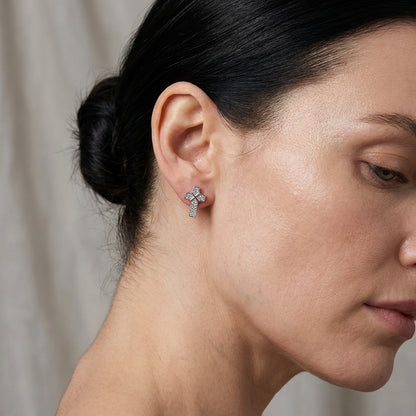 Pavé Kreuz Ohrringe Ohrringe Wasserfest