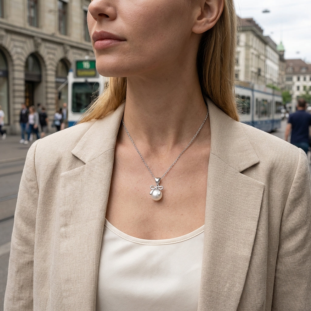 Lovely Bow Perlenhalskette Halsketten Wasserfest