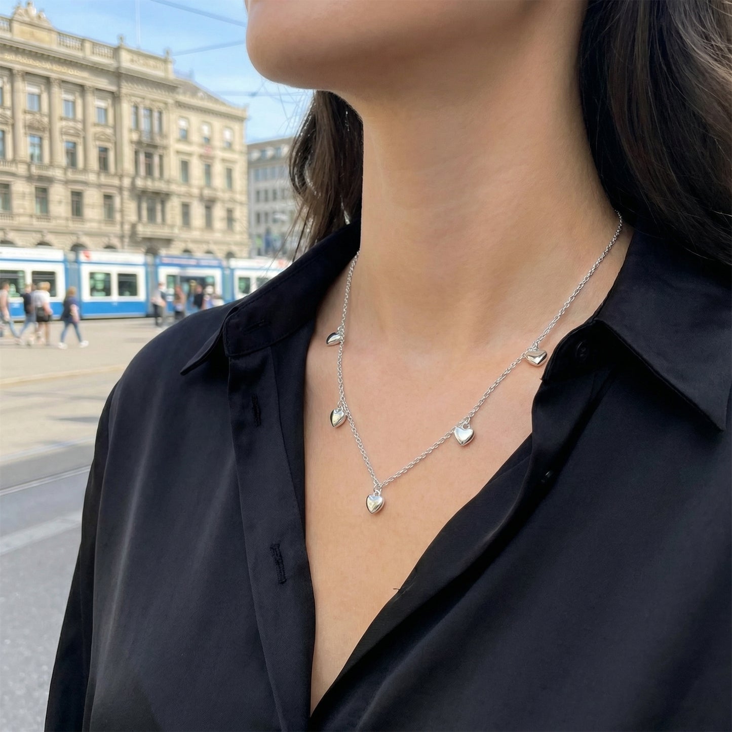 Amora Herz Halskette Halsketten Sterlingsilber