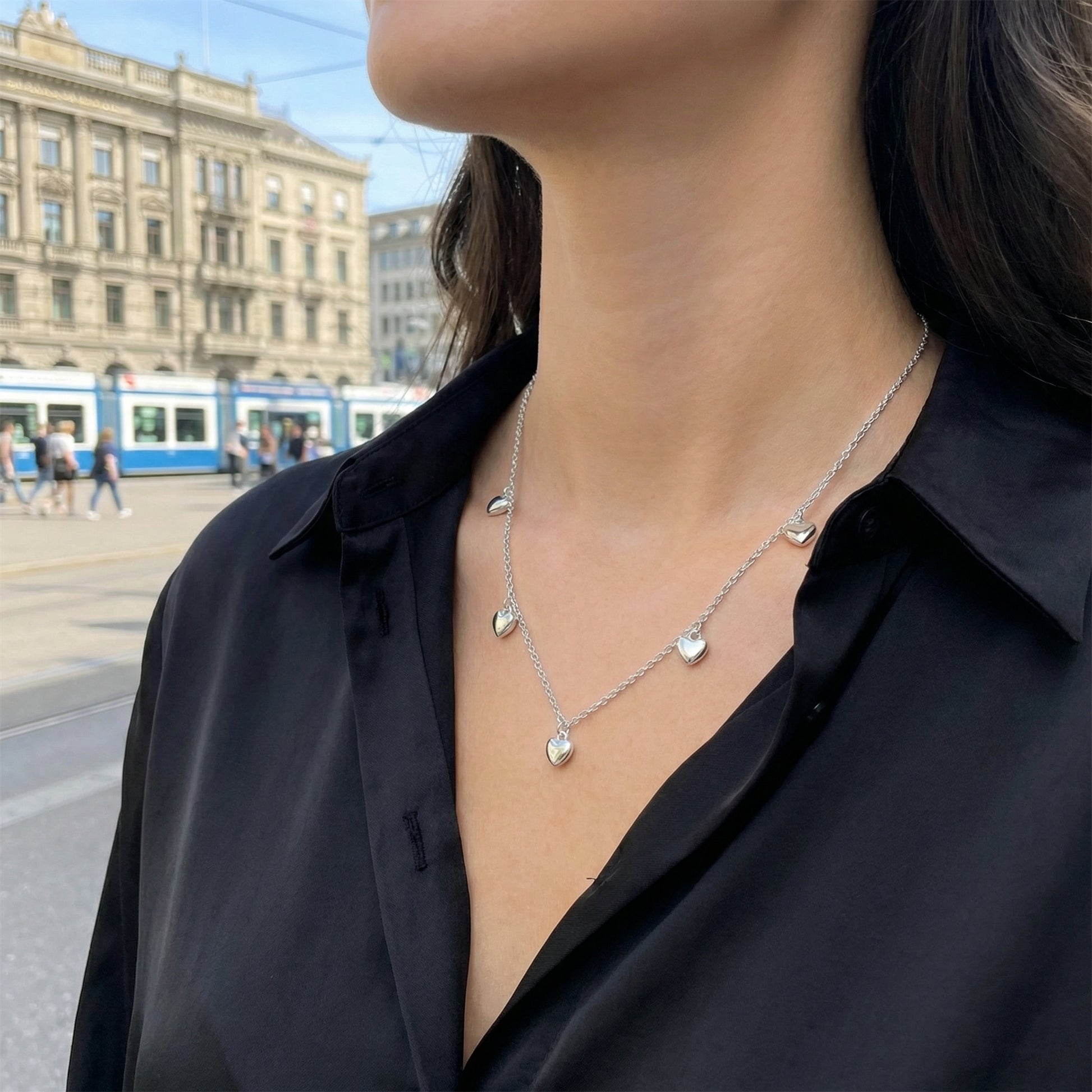 Amora Herz Halskette Halsketten Sterlingsilber