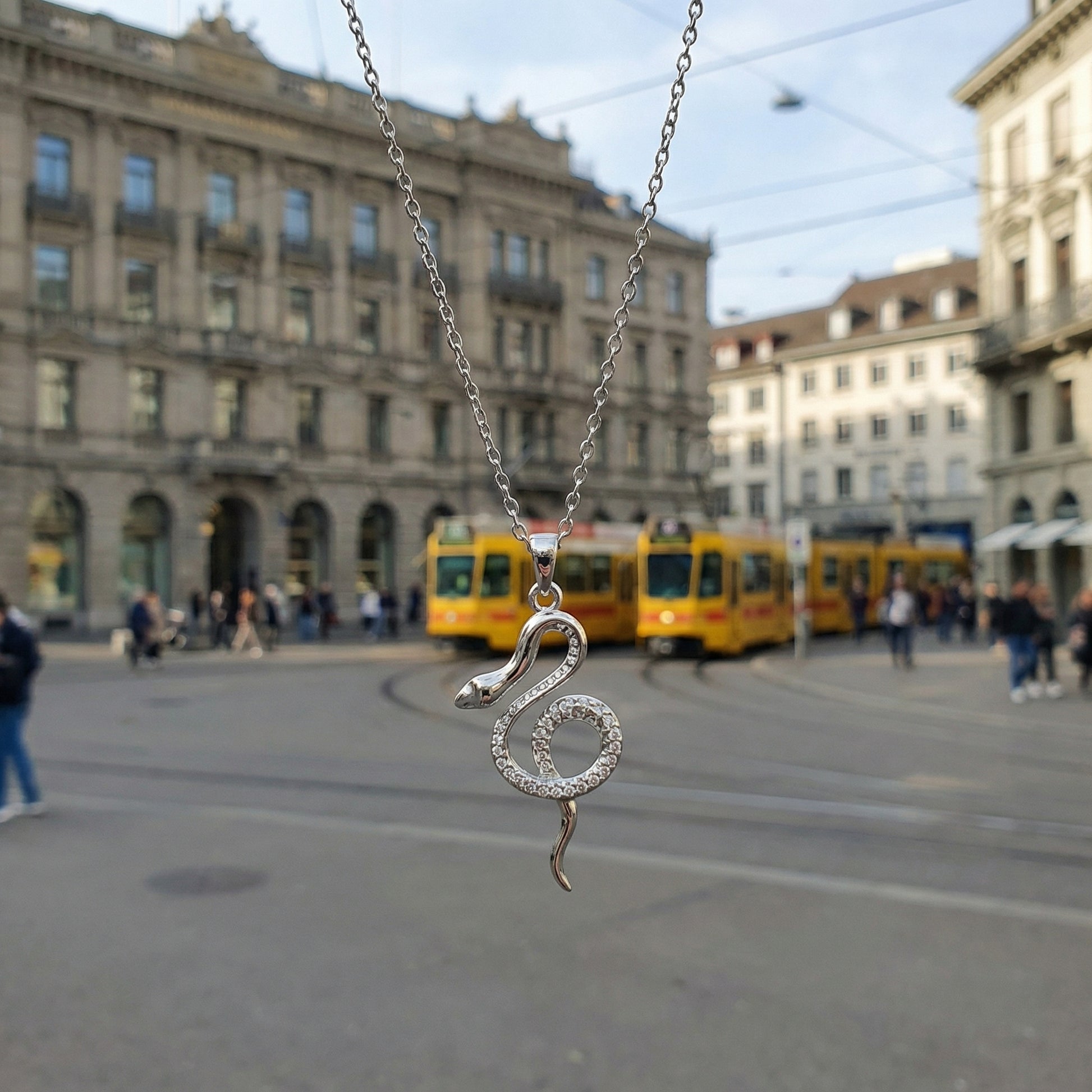Serpentina Schlangen Halskette Halsketten Sterlingsilber