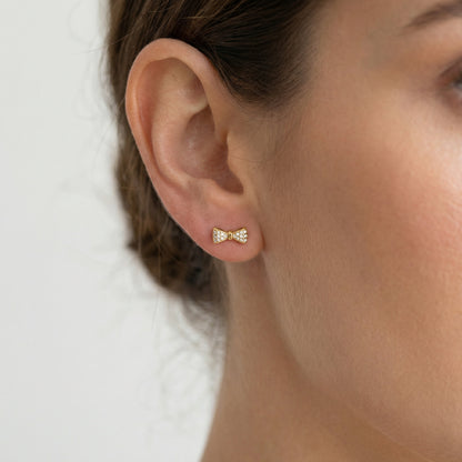 Glitzer Schleifen Ohrstecker Ohrringe Wasserfest