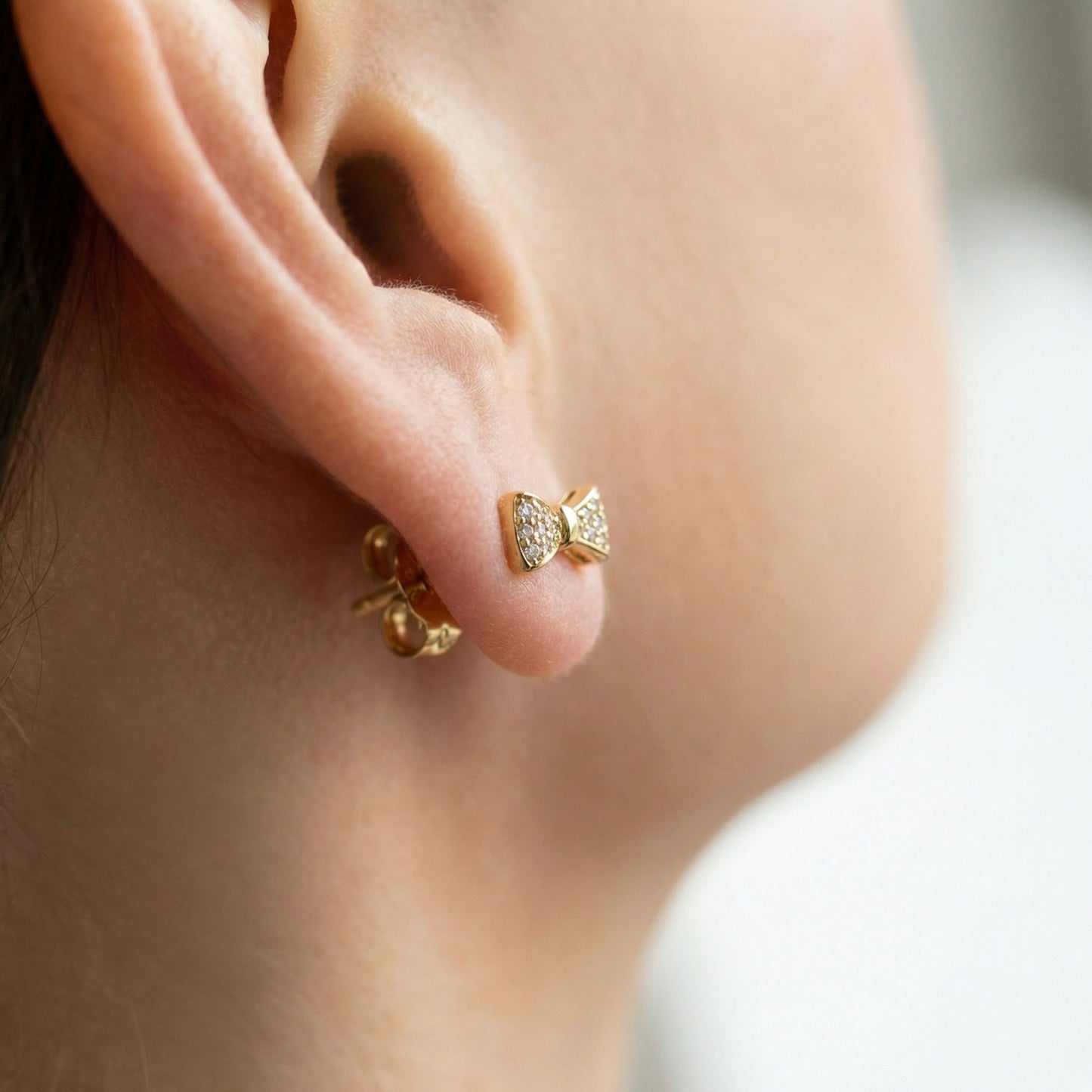 Glitzer Schleifen Ohrstecker Ohrringe Wasserfest