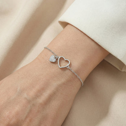Duo Hearts Armband Armband Sterlingsilber