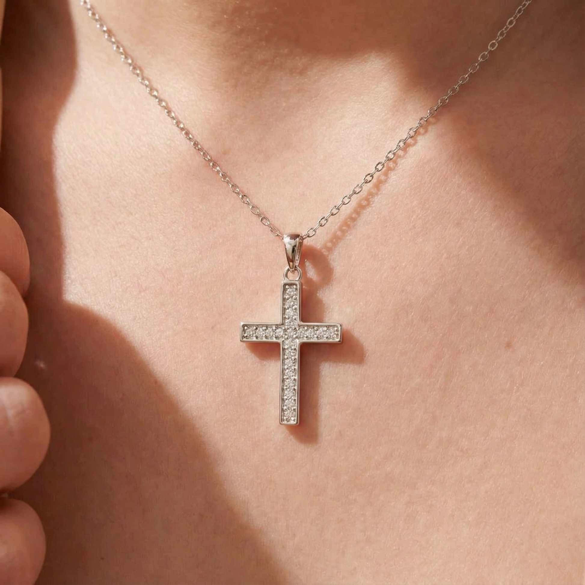 Kreuz Silber Halskette Halsketten Sterlingsilber